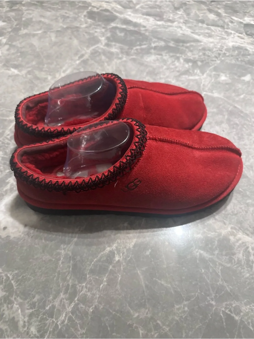 UGG Tasman Men's Slip-On Suede Slippers Red Lined Comfort Size 11